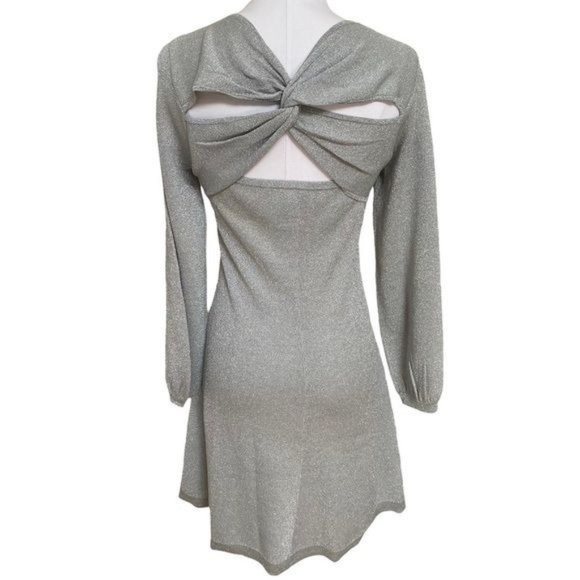 J. Crew Lurex Twist Back Dress in Silver Grey Size Medium NWT - Picture 11 of 15